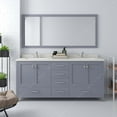 thumbnail image 2 of Caroline Avenue 72" Double Bath Vanity in Gray with White Quartz Top and Round Sinks with Polished Chrome Faucets with Matching Mirror, 2 of 3