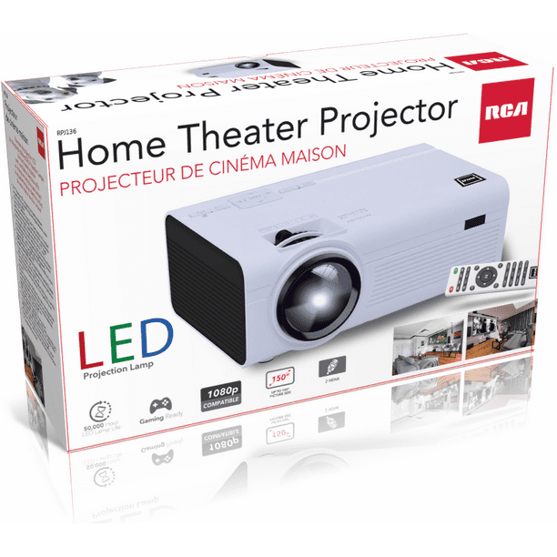 RCA 480P LCD Home Theater Projector - Up To 130" RPJ136, White