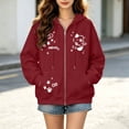 thumbnail image 2 of FYDUU Zip Up Hoodies for Women Cute Graphic Cat Print Hooded Sweatshirt Jacket Casual Outwear with Pockets Fall Clothes, 2 of 4