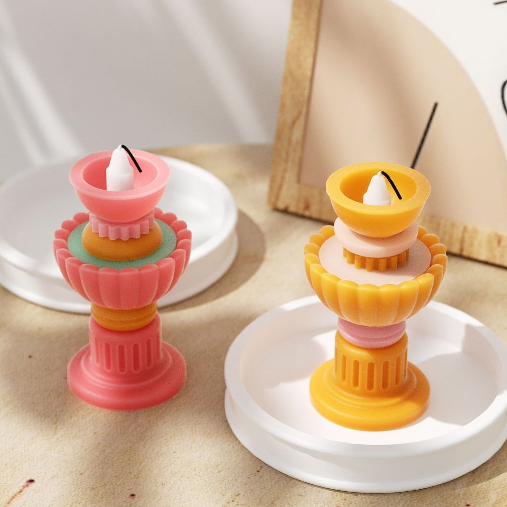 Aurgiarme Silicone Candle Making Molds Candle Base Moulds Suitable for Craft Enthusiasts Seeking Unique Home and Party Decorations