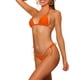 thumbnail image 3 of Conjuntos de bikini de tirantes para mujer, 2 piezas, con cordón, parte inferior tipo tanga triangular, trajes de baño básicos, traje de baño, talla X-Small, naranja fluorescente, 3 of 4