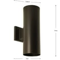 thumbnail image 2 of 5" LED Outdoor Up/Down Modern Antique Bronze Wall Cylinder with Glass Top Lense, 2 of 2