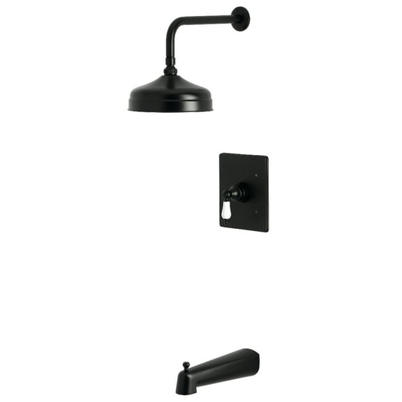 Kingston Brass KB6340PL Demure Single-Handle Pressure Balanced Tub and Shower Faucet, Matte Black