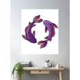thumbnail image 2 of Koi Fish - Purple And Pink Poster Wall Art, Modern Wall Decor For Living Room Bedroom, 16x24 UNFRAMED, 2 of 3