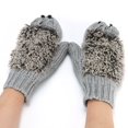 thumbnail image 2 of Women's Gloves Mittens Winter Fashion Warm Knitted Gloves Thickened And Velvet Head Hedgehog Gloves, Women's Accessories Gloves Mittens, 2 of 3