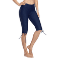 thumbnail image 1 of Hilor Women's Rash Guard Board Shorts UPF50+ Sports Capris Swim Bottom Skinny Surfing Tights Leggings, 1 of 6