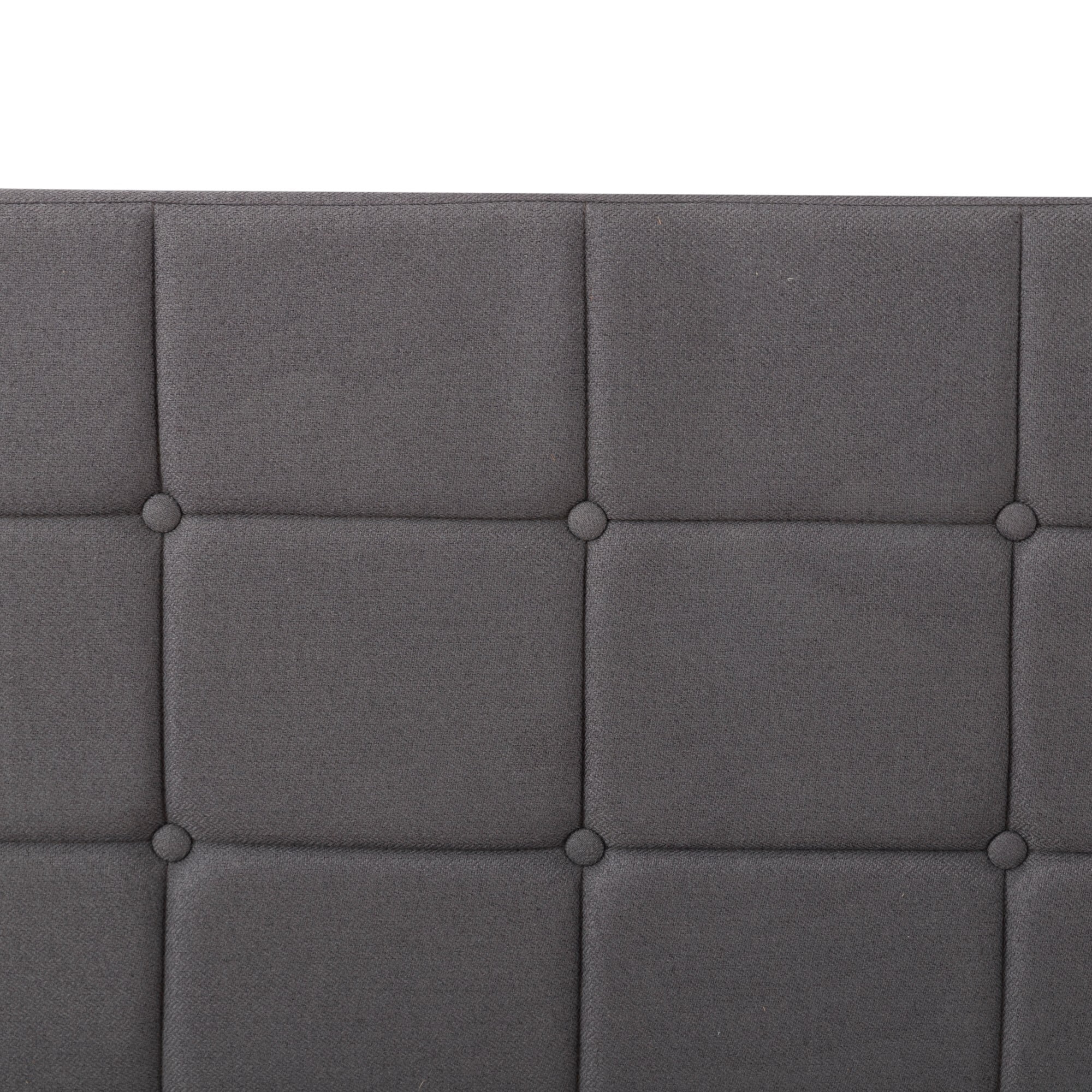 AENKYO Full Size Upholstered Bed Frame with Tufted Headboard & Slat Support, No Box Spring Needed, Dark Gray