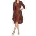 thumbnail image 2 of Minnieouse Vestido Hasta La Rodilla Encaje Gasa Delicado Agradable A La Piel Transpirable Cómodo Vestir Ropa Clásica Fiesta De Navidad Prendas para la parte del cuerpo Chocolate L Minnieouse AP014392-06, 2 of 6