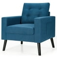 thumbnail image 6 of Gymax Set of 2 Upholstered Accent Chair Single Sofa Armchair w/ Wooden Legs Navy, 6 of 10