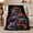Bold Muscle Cars Rising Flames, variant on Vintage Muscle Cars Dynamic Paint Splatters Automotive Art, Festive Holiday Scene, Warm Flannel Blanket for Living Room and Family Room, Art Lovers Housewarming Gift, Festive Home Decor
