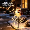 thumbnail image 4 of Snowman Magic Fountain, Flowing Snowflake LED Christmas Garden Light,Solar Power and Outdoor Garden Stake for Christmas Yard Decor, 4 of 7