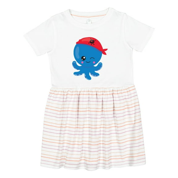 Inktastic Pirate Octopus, Cute Octopus, Little Octopus Girls Toddler Dress