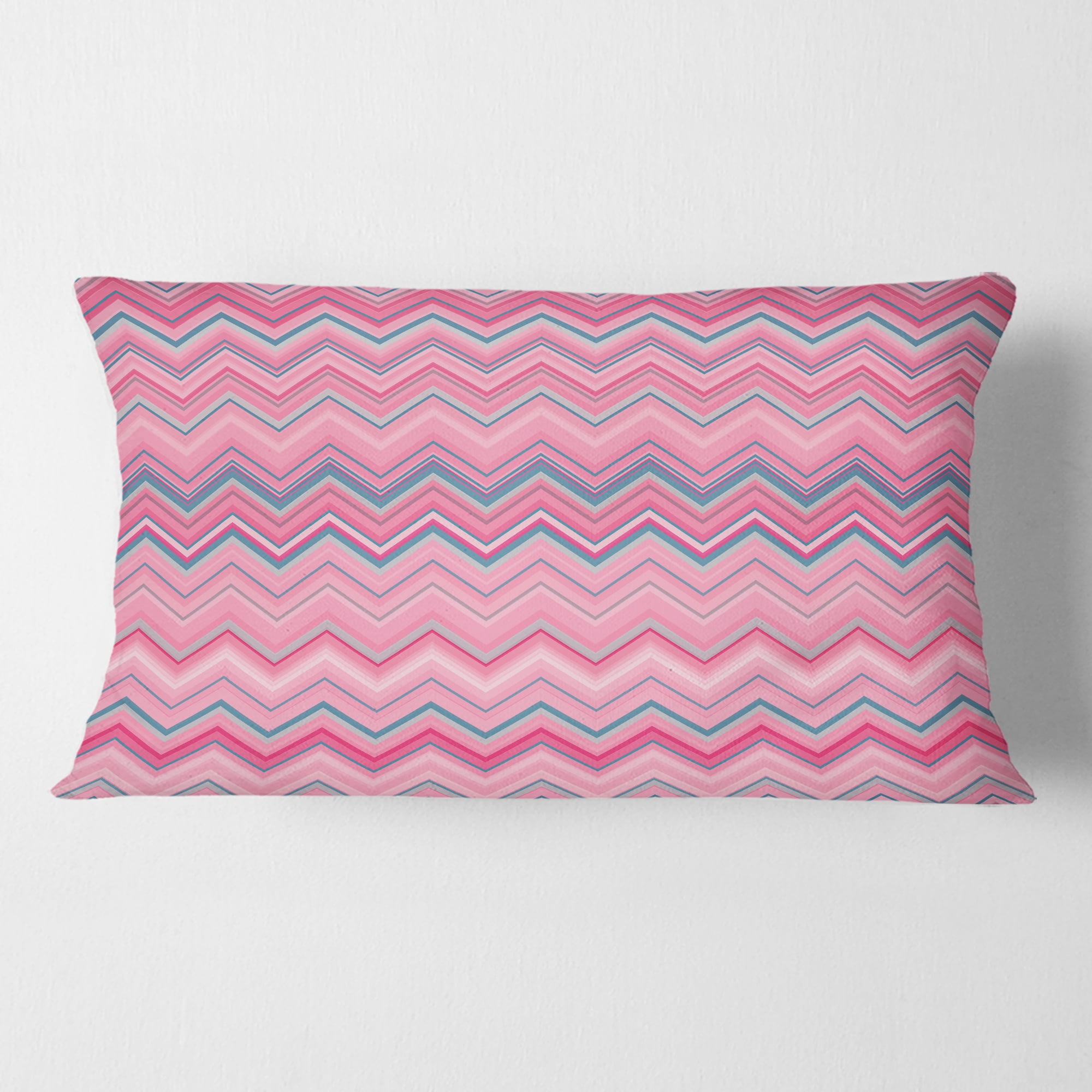 Designart Abstract Retro Geometric III' Mid-Century Modern Throw Pillow - 12x20