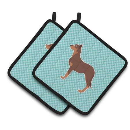 

Carolines Treasures BB3729PTHD Australian Kelpie Dog Checkerboard Blue Pair of Pot Holders 7.5HX7.5W multicolor