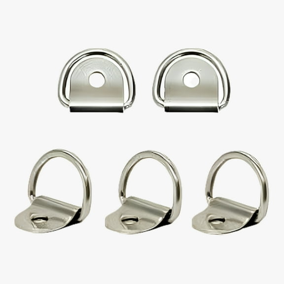 Marine Boat 316 Stainless Steel D Ring Pad Eye D-Ring 1/4'' Pin Hole | 5 PACK