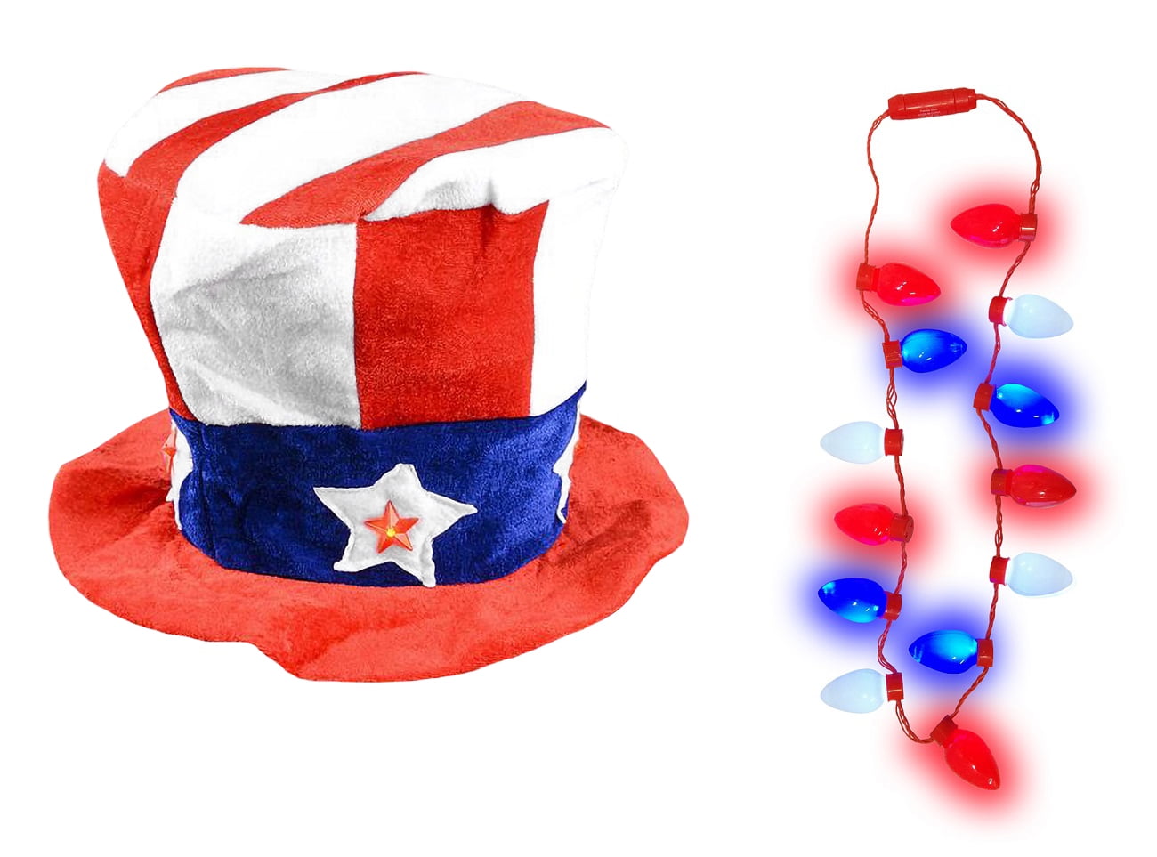 Light Up Patriotic Uncle Sam Stars Top 