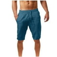 thumbnail image 1 of DPTALR Mens Casual Solid Pockets High Waist Loose Bandage Pants Knee Lenght, 1 of 5