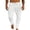 White, variant on Men's Solid Painting Cotton Linen Plus Size Beach Pants Spring Summer White L