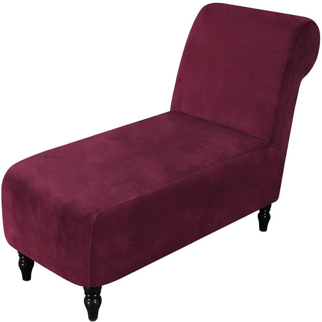 YOPTOP 2024 Housse de Chaise Longue Sans Accoudoirs en Velours Extensible Housse de Chaise Longue Housse de Mobilier pour Animaux Housses pour Chaise Longue Ultra Douce Lavable à la Machine Housse de Sofa Inclinable, Bordeaux