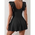 thumbnail image 5 of SKQIT Women's Ruffle Sleeve Swim Dress Tummy Control One Piece Swimsuit with Knot Side Skirt, 5 of 5