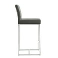 thumbnail image 4 of TOV Furniture Denmark Grey Vegan Leather Counter Stool with Silver Legs - Set of 2, 4 of 10