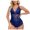 Blue, variant on Lingerie Bodysuit Women's 1-Piece Floral Lace Deep V Neck Backless Teddy Bra Nightwear for Romantic Night Honeymoon Sexy Intimate Babydoll Outfit