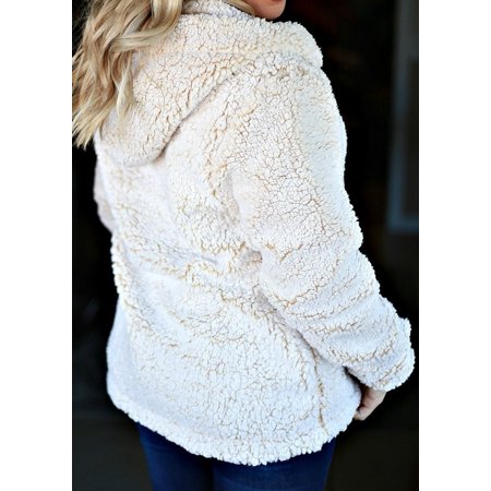 Simply Southern Simply Southern Womens Full Zip Hooded Sherpa Cream Or Pearl Walmart Com Walmart Com