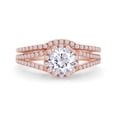 thumbnail image 2 of 3 Carat Round And Cut Rose Cubic Zirconia Wedding & Engagement Bridal Ring Set In 14k Rose Gold Over Sterling Silver (Rose Color, VVS1-VVS2 Clarity, 3 Cttw) Ring Size-10.5, 2 of 6