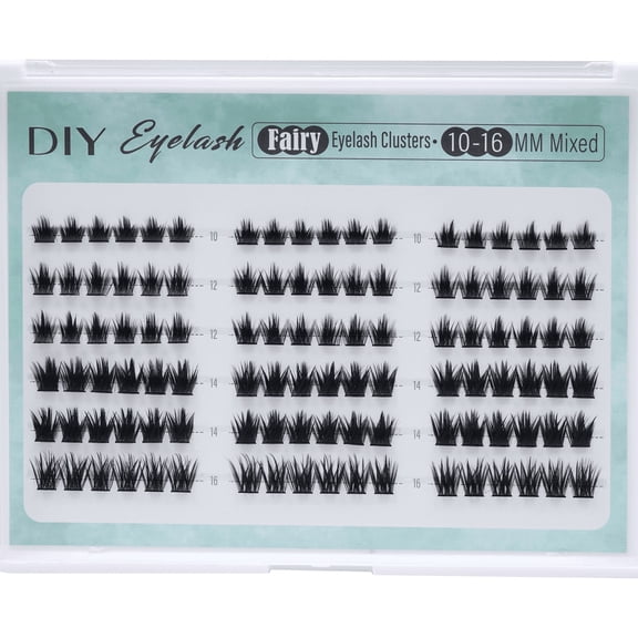 ELAE Fairy Spiky Cluster False Eyelashes, Natural Wispy DIY Lash Clusters for Anime Look, D Curl 10-16mm, 108 Pcs