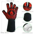 thumbnail image 3 of HOMEMAXS - Par de guantes para horno resistentes al calor de menos de 800 ℃, guantes protectores de silicona para barbacoa de algodón (negro, rojo), 3 of 6