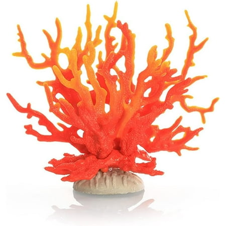 JISBEIFHA Fake Coral Multi-Purpose Pollution-Free Simulation Beautiful Water Grass Fish Tank Aquarium Decoration CT107 Yellow redA2427