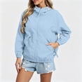 thumbnail image 2 of Women's Waterproof Softshell Jacket with Hood Fleece Lined Warm Light Raincoat for Outdoor Hiking Light Blue XL(XL), 2 of 9
