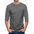 thumbnail image 6 of Men's 3/4 Sleeve Baseball T Shirts Raglan Tops | Crew Neck,Casual,Moisture Wicking,High Stretch,Comfortable,Work,Workout,Gym,Athletic Tee Gray 3XL, 6 of 7