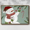 thumbnail image 2 of Peppermint Snowman Collection A - Framed Gallery Wrapped Holiday Canvas - 25 x 37 - Rosewood Frame, 2 of 8