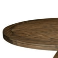 thumbnail image 2 of Benjara 60 Inch Round Dining Table, Carved Pedestal Base, Reclaimed Walnut Brown, 2 of 5