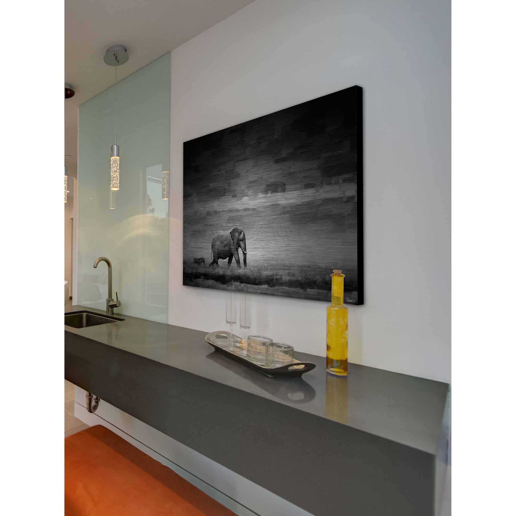 Parvez Taj Elephant Art Print on Brushed Aluminum