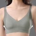 thumbnail image 7 of Women's Plus Wireless Bra, Full Coverage V Neck Bra with Adjustable Straps, Light Support Daily Comfort Bra | VerBelle,Green 2XL, 7 of 7