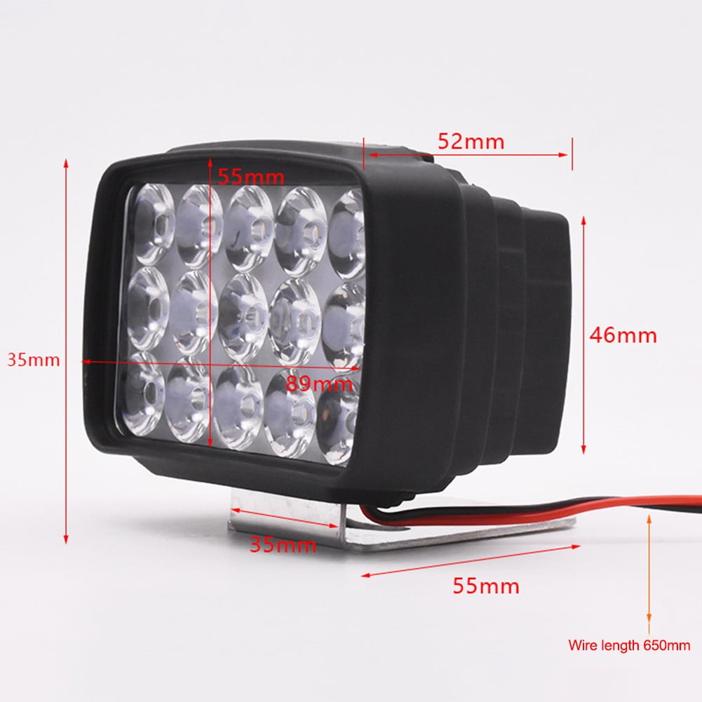 Motorcycle Headlight 15 LED Driving Spot Light Fog White Motorbike ATV UTV Truck
