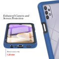 thumbnail image 5 of Dteck Samsung Galaxy A32 5G Case with Built-in Screen Protector, 2 in 1 Rugged Shockproof Case Full Body Protection Transparent Clear PC Back Cover Support Wireless Charging, Blue, 5 of 7