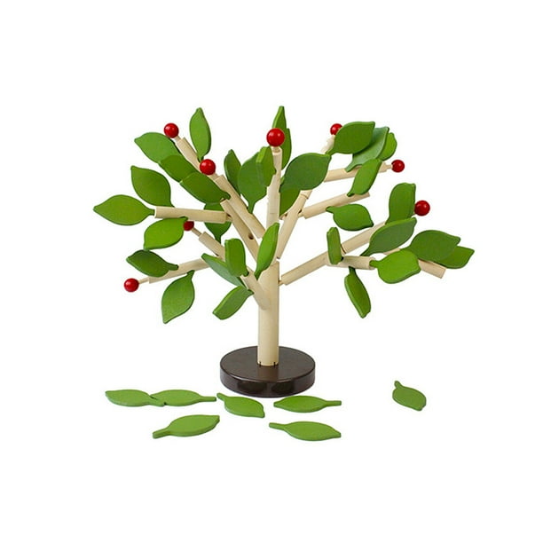 Juguete de árbol extraíble con piezas e insertables, juguete de aprendizaje temprano para niños, juguete educativo (verde)
