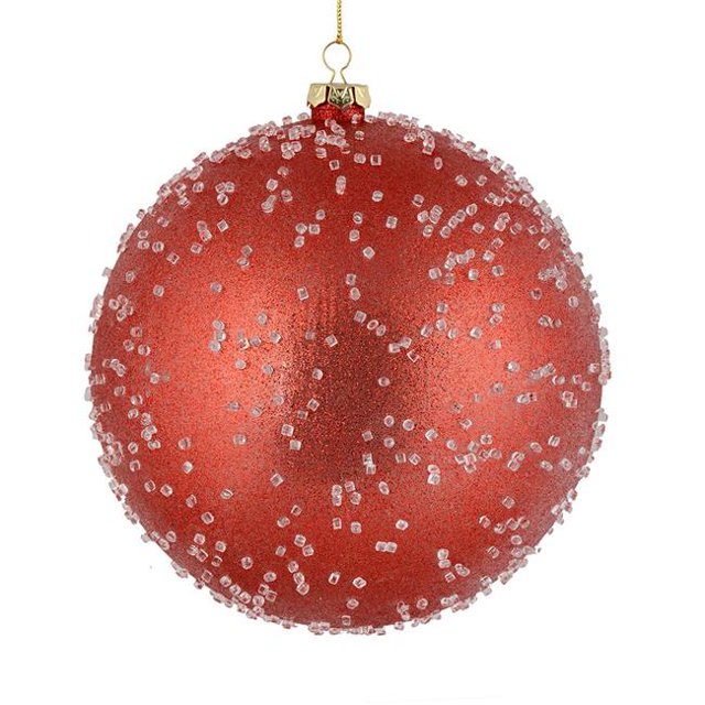 Vickerman N185403 Boule de Glace Rouge 8 Po. Ornement 2 par Sac