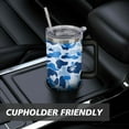 thumbnail image 7 of Blue Abstract 40 OZ Tumbler Cup with Lid and Straw for Water Iced Tea Coffee Smoothie and More, 7 of 7