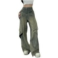 thumbnail image 2 of OSFVNOXV Jeans for Women Plus Size Stretch High Waisted Y2K Trendy Cargo Pants with Multi-Pockets, 2 of 7
