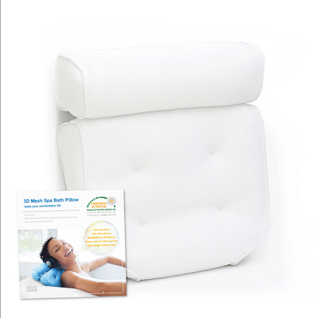 Catalina Spa Pillow - Full Body Bathtub Pillow For Head Neck Shoulder Back Support and Relax, Non Slip Bath Pillow with 4 Big Strong Suction Cups, Spa Cushion Rest Fast Drying Mildew Resistant Fits Any Tubs