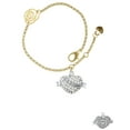 thumbnail image 2 of Delight Jewelry Silvertone Big Sister Banner on Clear Crystal Heart Gold-tone Rose Link Chain Bracelet, 6.25"+1.75" Extender, 2 of 4