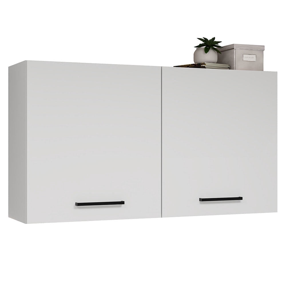 Madesa Office Wall Storage Cabinet with 2 Doors Unit for Files and Documents – White