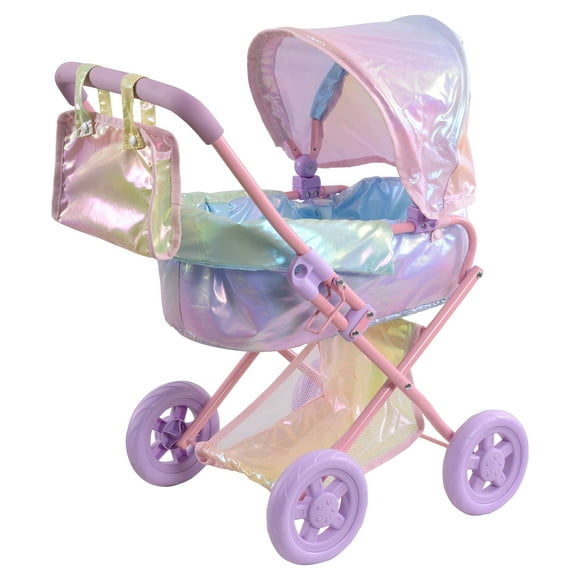 Teamson Kids Pushchair for 16" Dolls Buggy Stroller Foldable Pram Iridescent Color