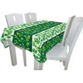 thumbnail image 4 of Tablecloth Green St. Patrick''s Day Shamrock Clover Tablecloths for Rectangle Oblong Oval Tables Party Holiday Dinner Wedding Decor 60x120 Inch, 4 of 6