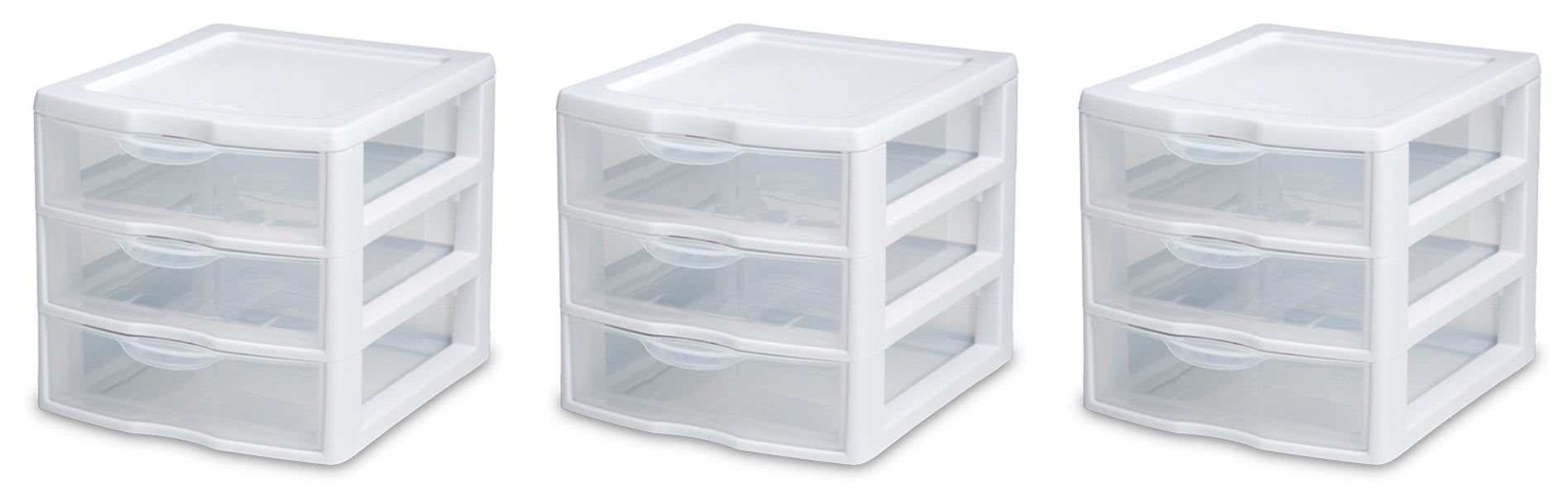 Sterilite Wide Portable Countertop 3 Drawer Desktop Storage Unit Sterilite Wide Portable Countertop 3 Drawer Desktop Storage Unit Pack Com