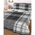 thumbnail image 3 of Quilts Queen Size, Black Buffalo Plaid Soft Comforter Bedding Set for Bed, Farmhouse Modern Checkered Lightweight Quilted Bedspread with Pillow Cover(2 Pieces) for All Season, 90x96 Inch, 3 of 9